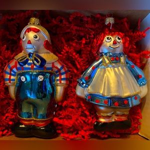GORGEOUS Raggedy Ann & Andy Polonaise Ornament Set